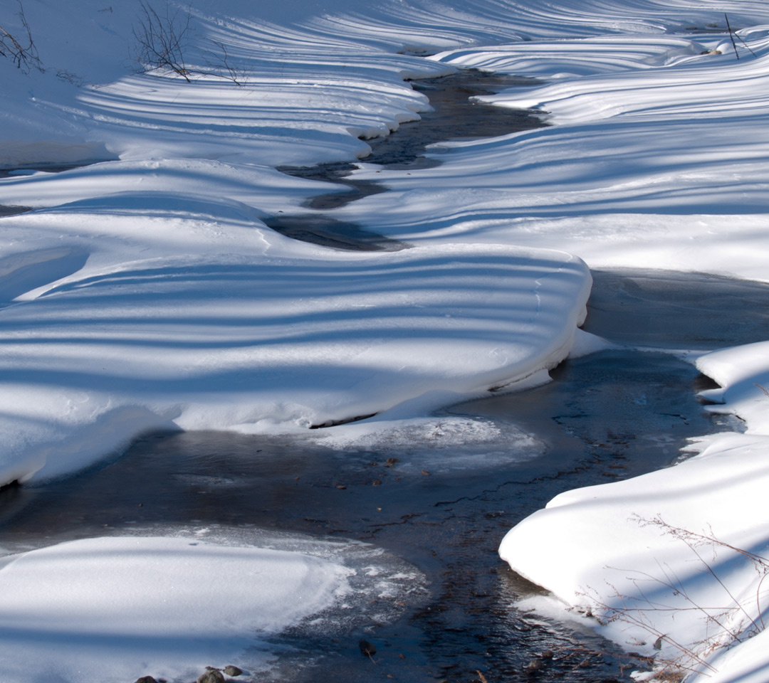 奥日光　逆川の氷　氷・雪　スマートフォン壁紙