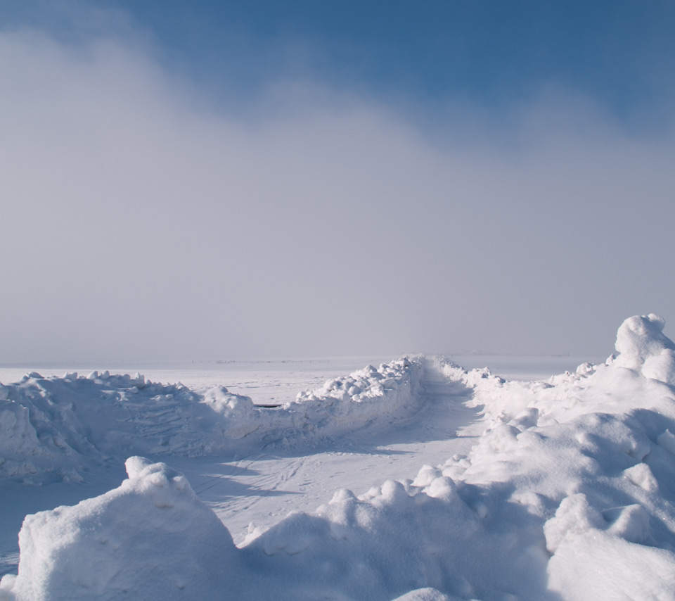 美ヶ原　雪原の霧　山の雲・山の霧　スマートフォン壁紙