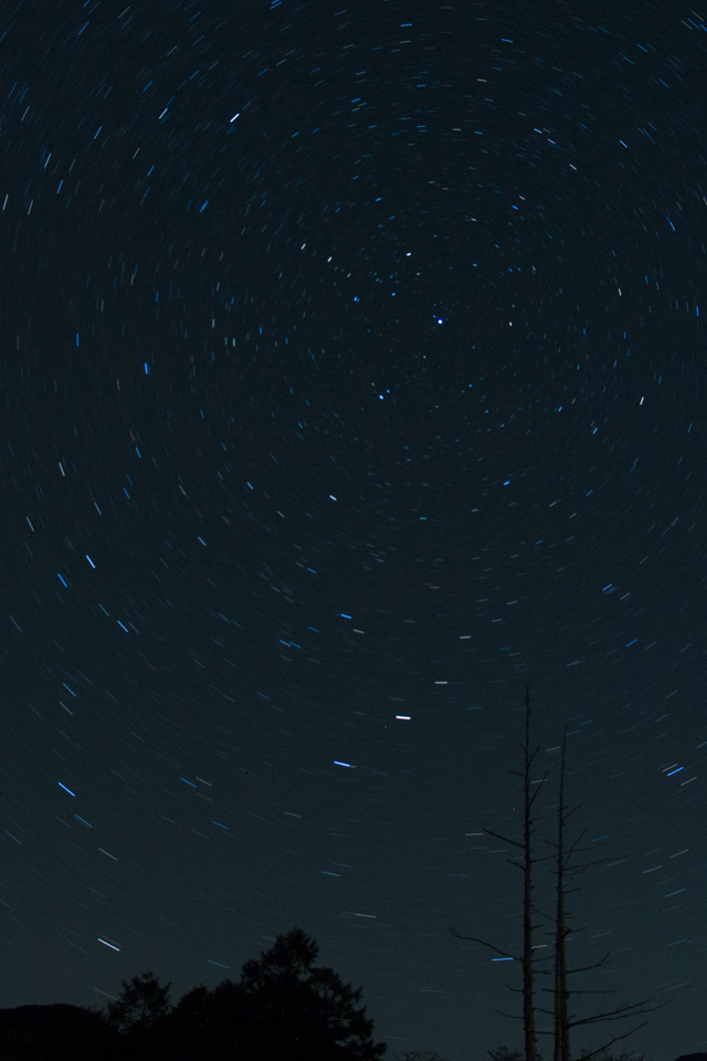 北極星方向の星空　星空　スマートフォン壁紙