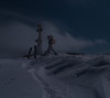 月明かりの雪景色　月夜の景色のスマホ待ち受け