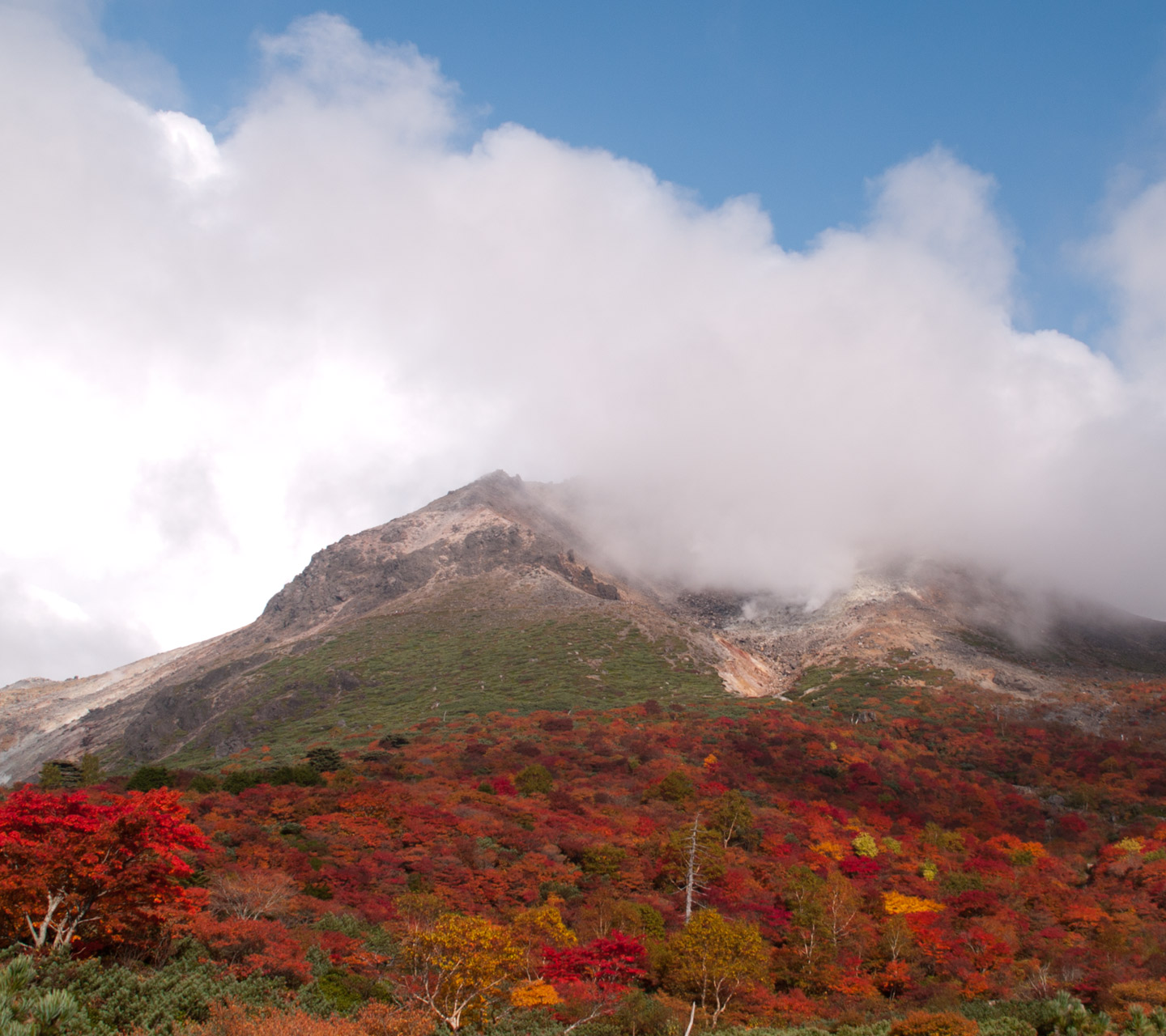 栃木県　那須岳（茶臼岳）　紅葉　スマートフォン壁紙