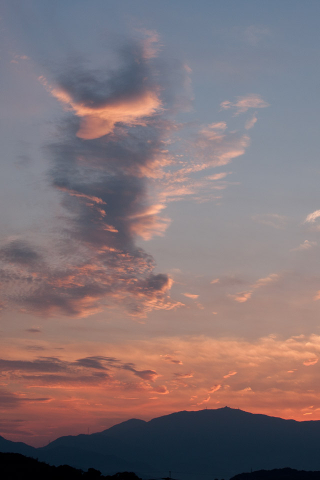 福岡県　田舎まち　夕暮れ・夕焼け　スマートフォン壁紙