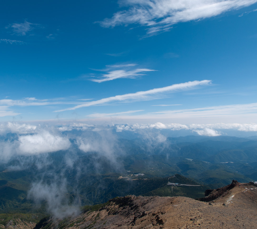 御嶽山からの眺望　山の景色（長野県）　スマートフォン壁紙