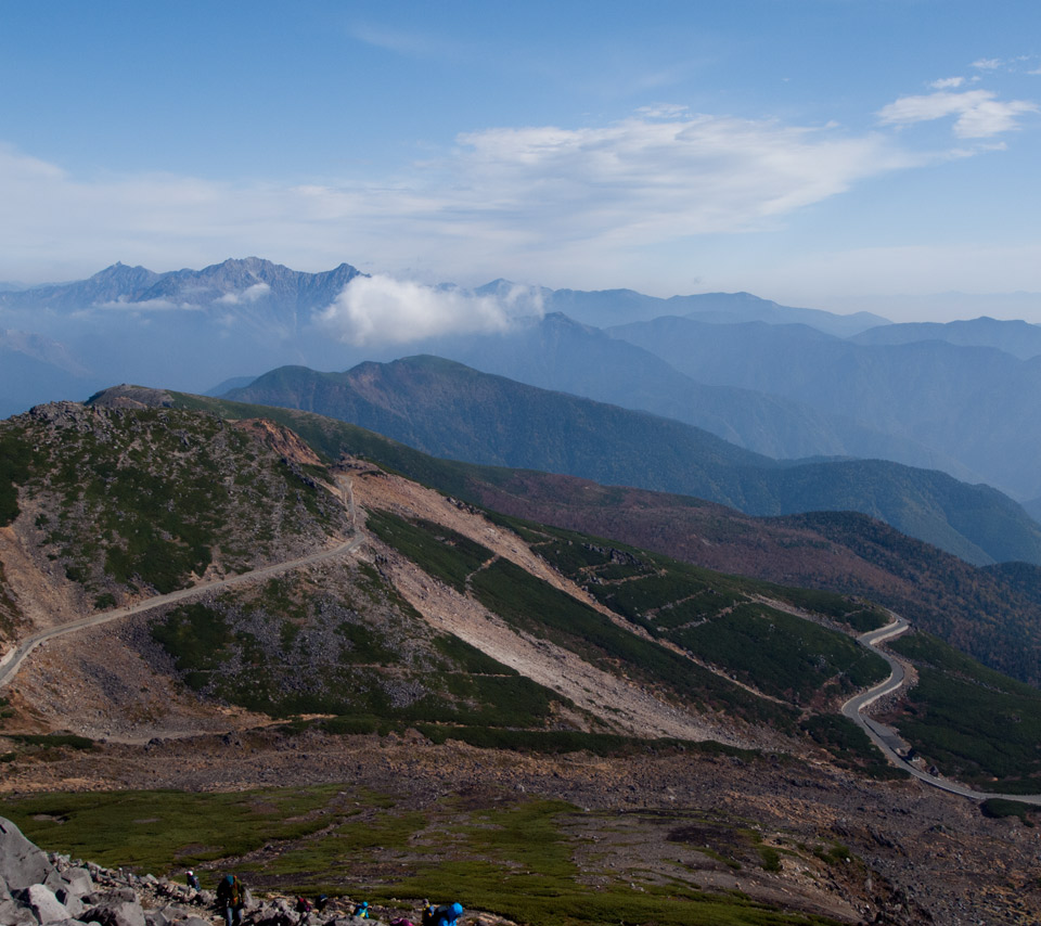 穂高、槍ヶ岳（乗鞍岳より）　山の景色（長野県）　スマートフォン壁紙