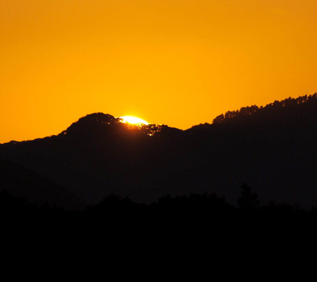 福岡県　田舎まち　夕暮れ・夕焼け　スマートフォン壁紙